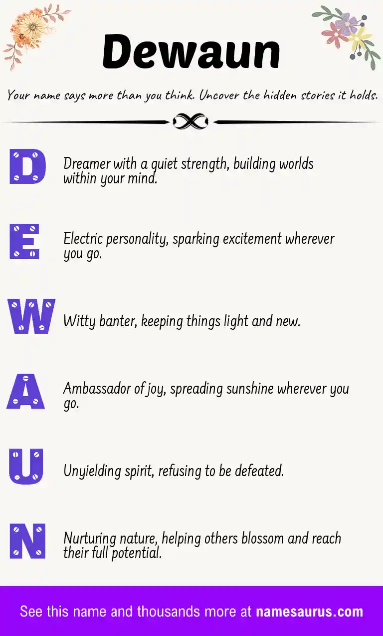 Acrostic poem about Dewaun.