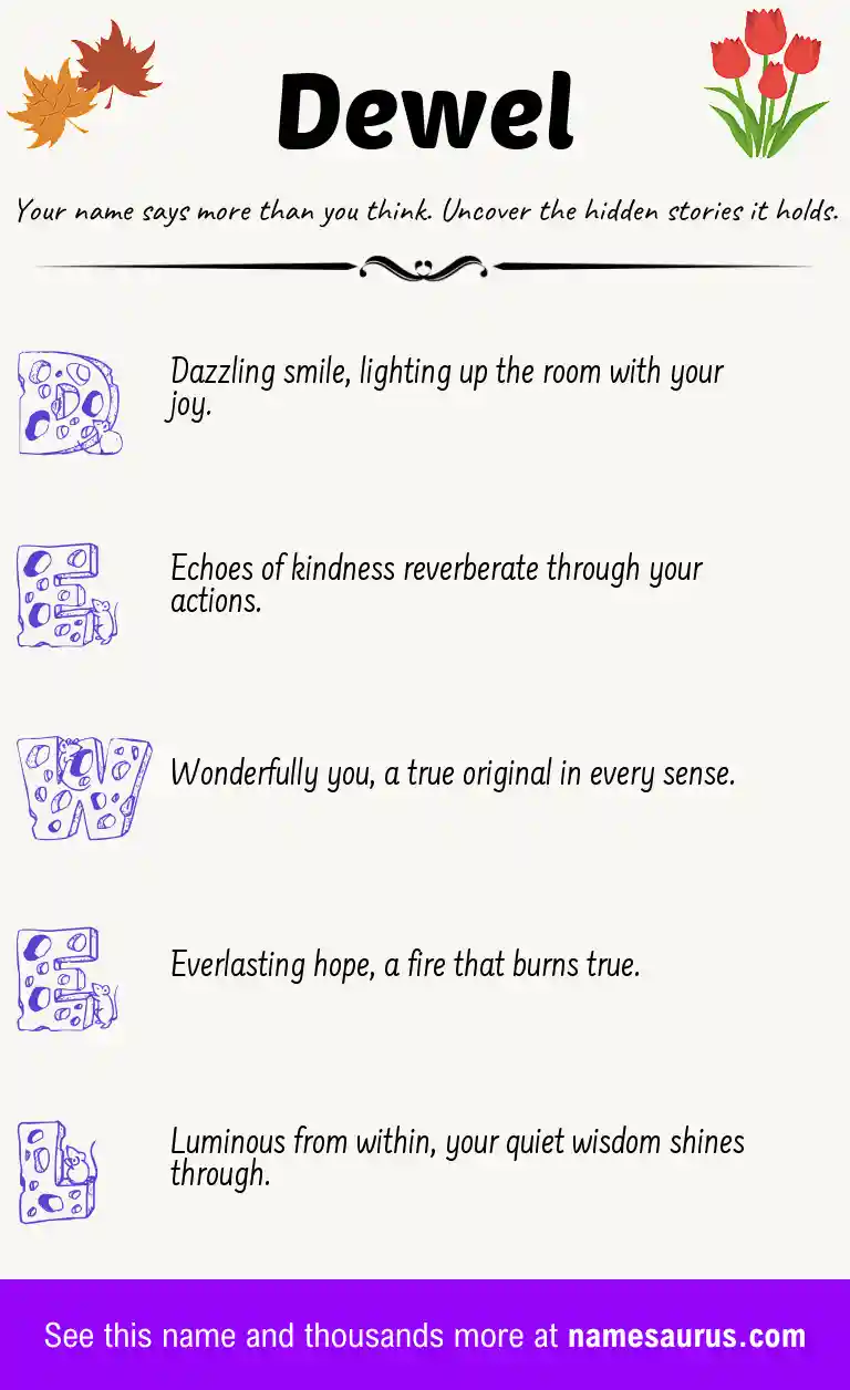 Acrostic poem about Dewel.