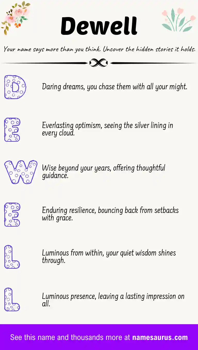Acrostic poem about Dewell.