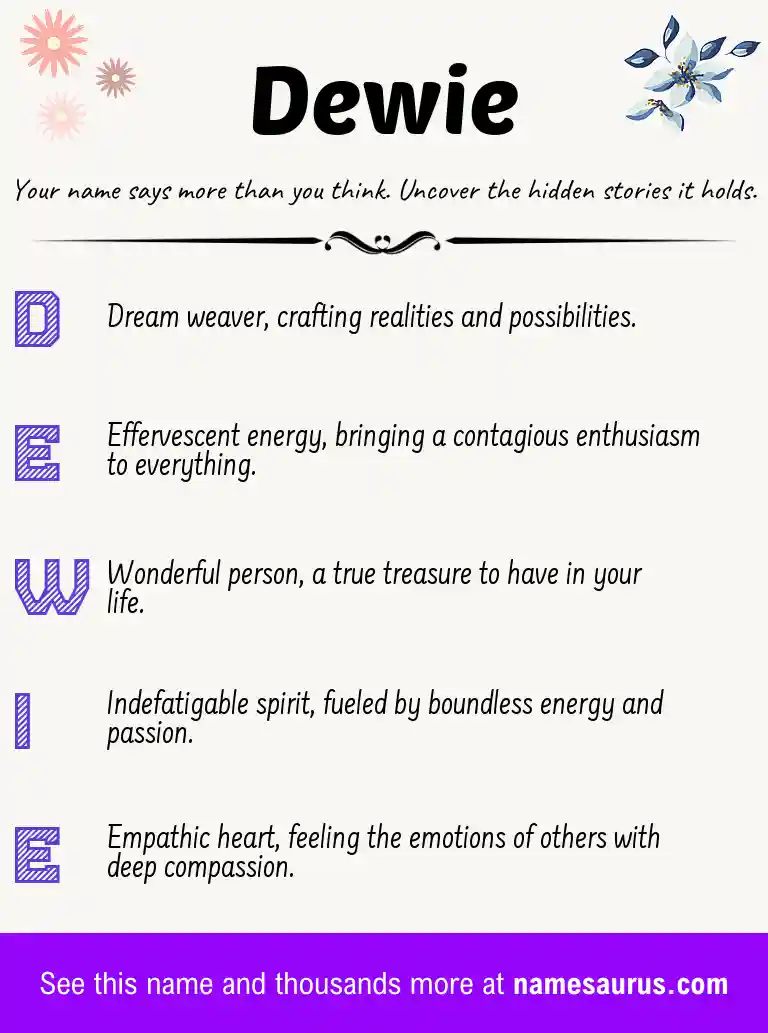 Acrostic poem about Dewie.