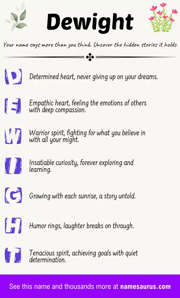 Acrostic poem about Dewight.