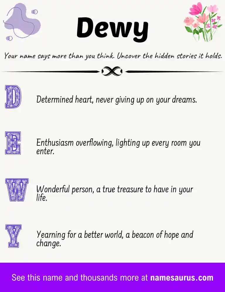 Acrostic poem about Dewy.