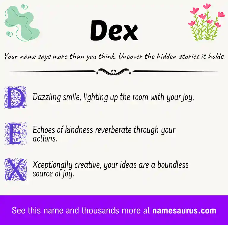 Acrostic poem about Dex.