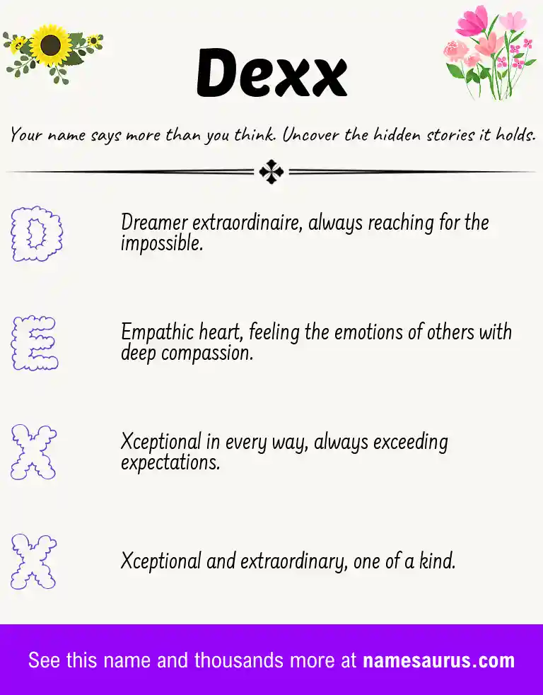 Acrostic poem about Dexx.