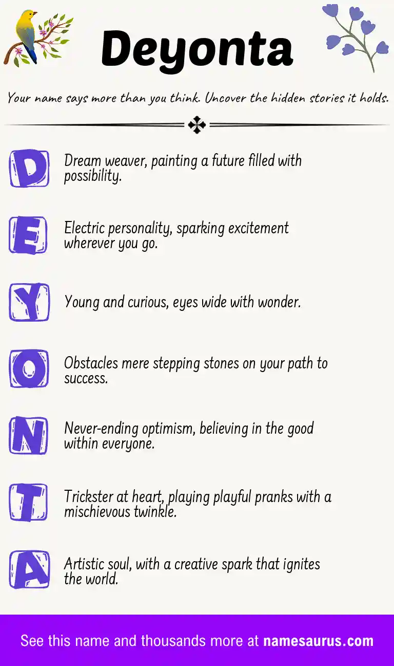 Acrostic poem about Deyonta.