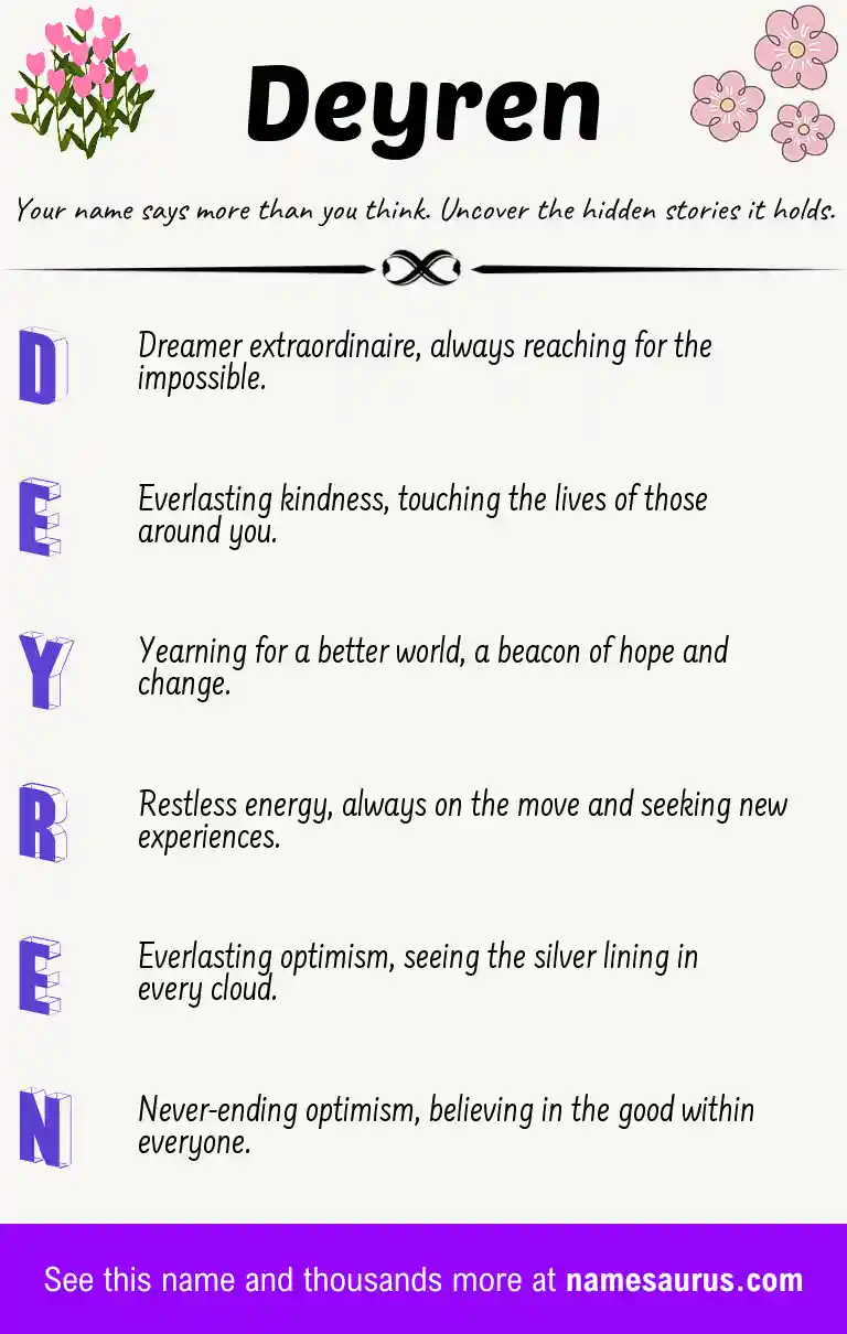 Acrostic poem about Deyren.