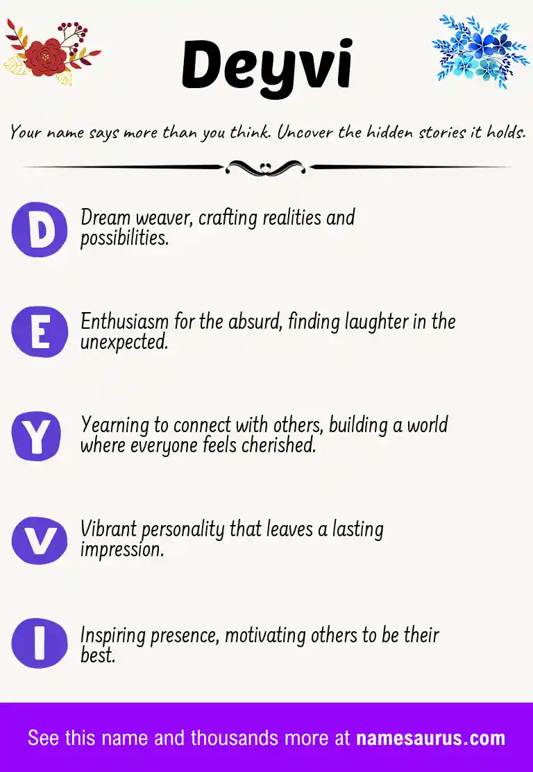 Acrostic poem about Deyvi.