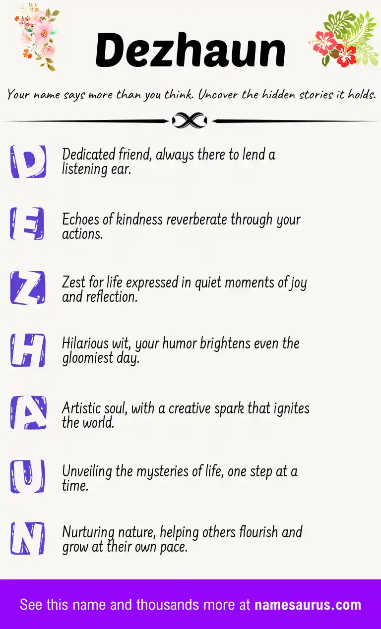 Acrostic poem about Dezhaun.