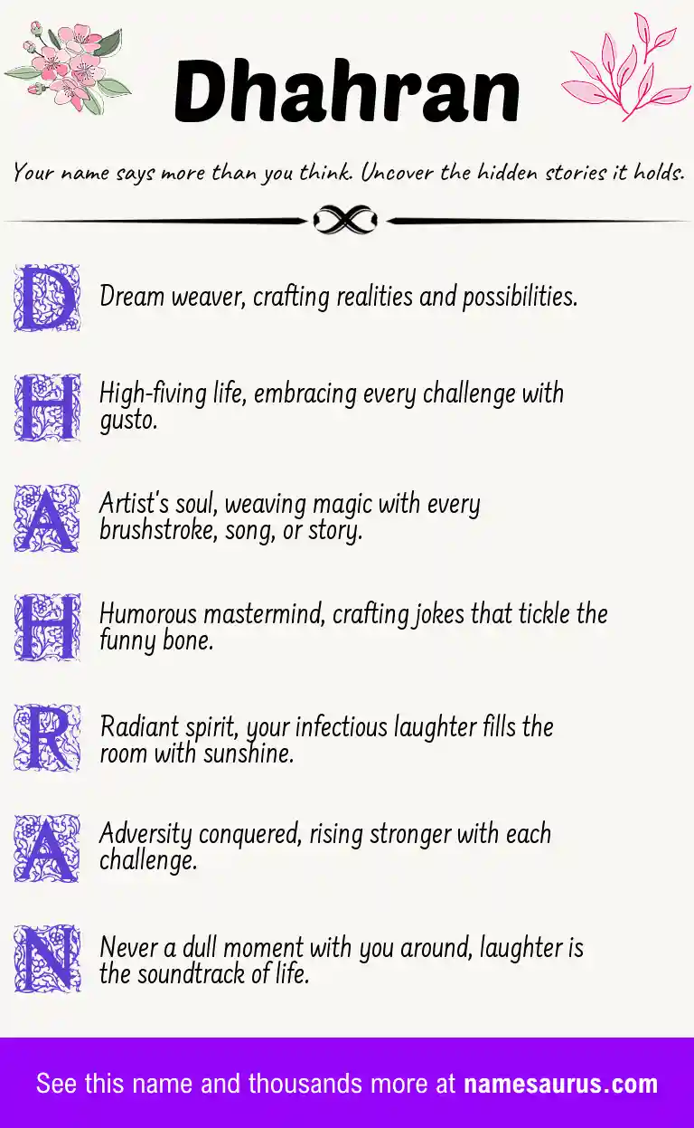 Acrostic poem about Dhahran.