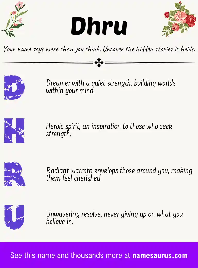 Acrostic poem about Dhru.