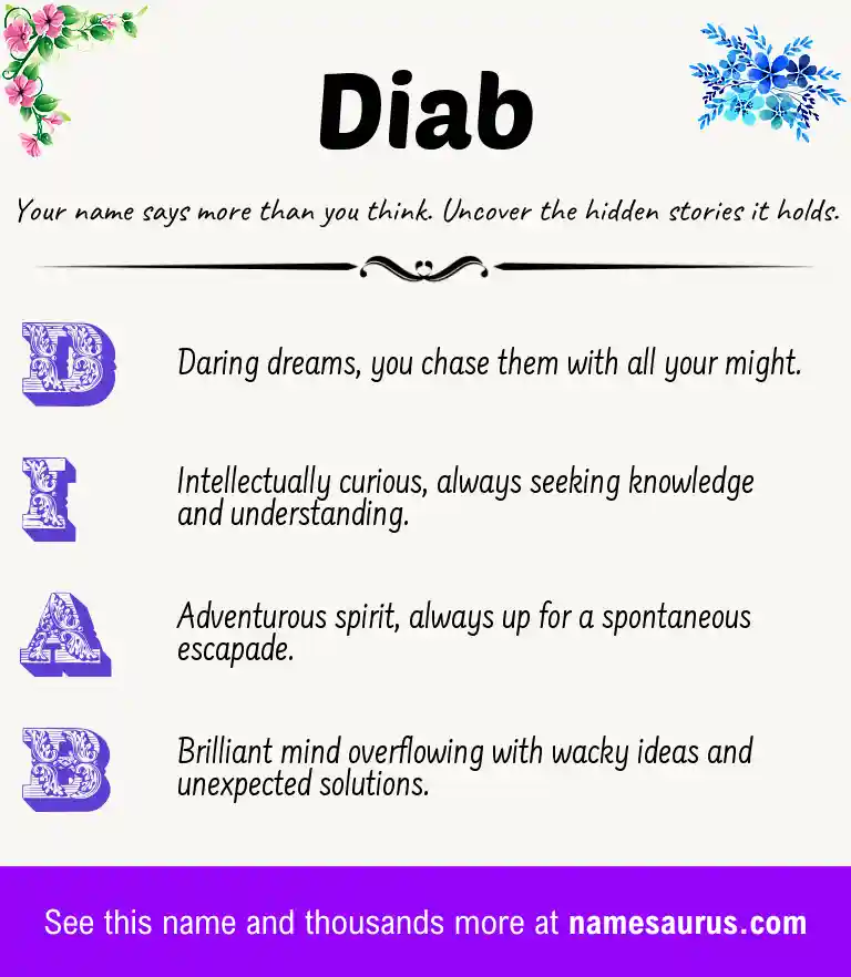 Acrostic poem about Diab.