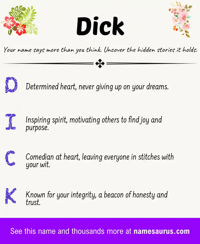 Acrostic poem about Dick.