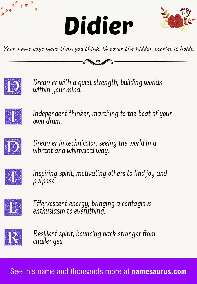 Acrostic poem about Didier.