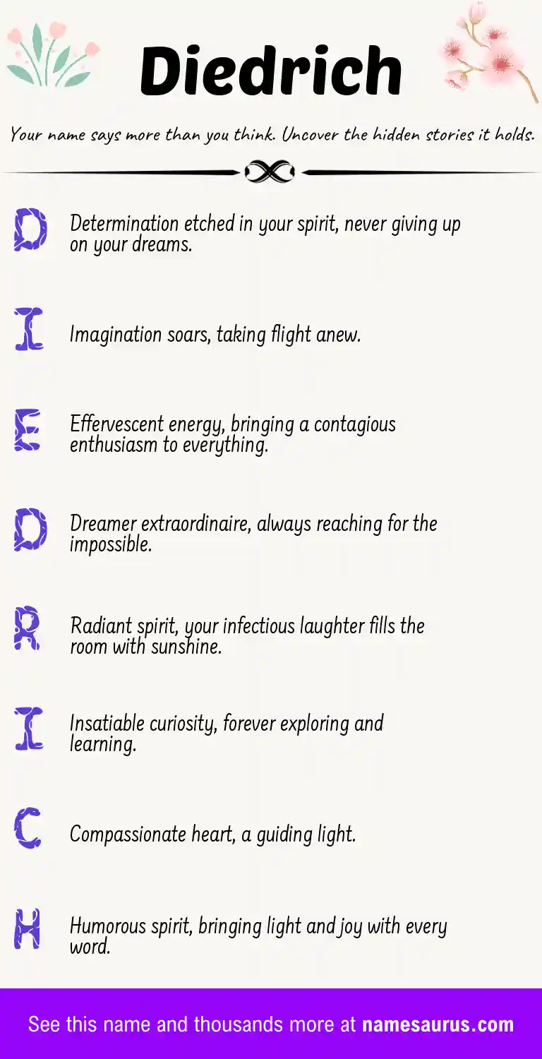Acrostic poem about Diedrich.