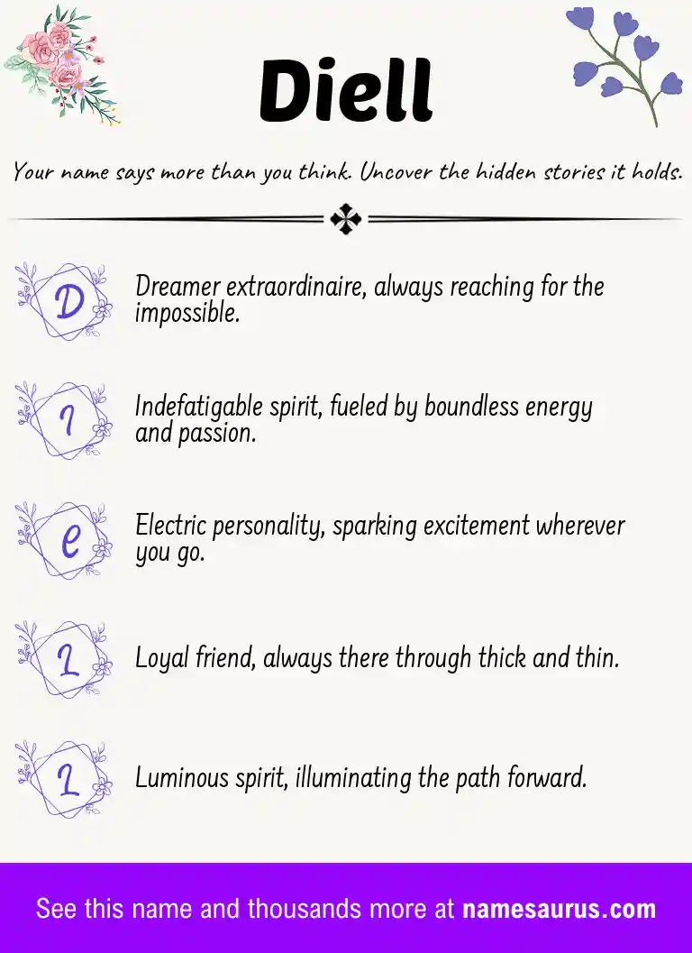 Acrostic poem about Diell.