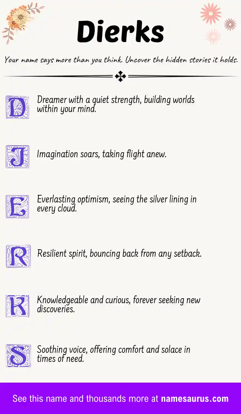 Acrostic poem about Dierks.
