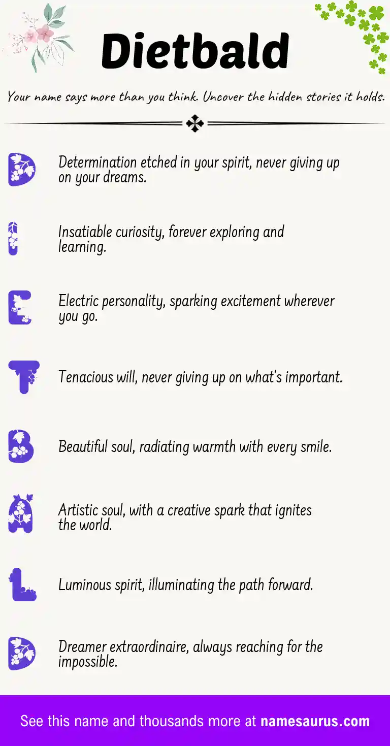 Acrostic poem about Dietbald.