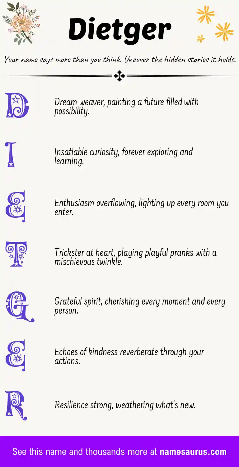Acrostic poem about Dietger.