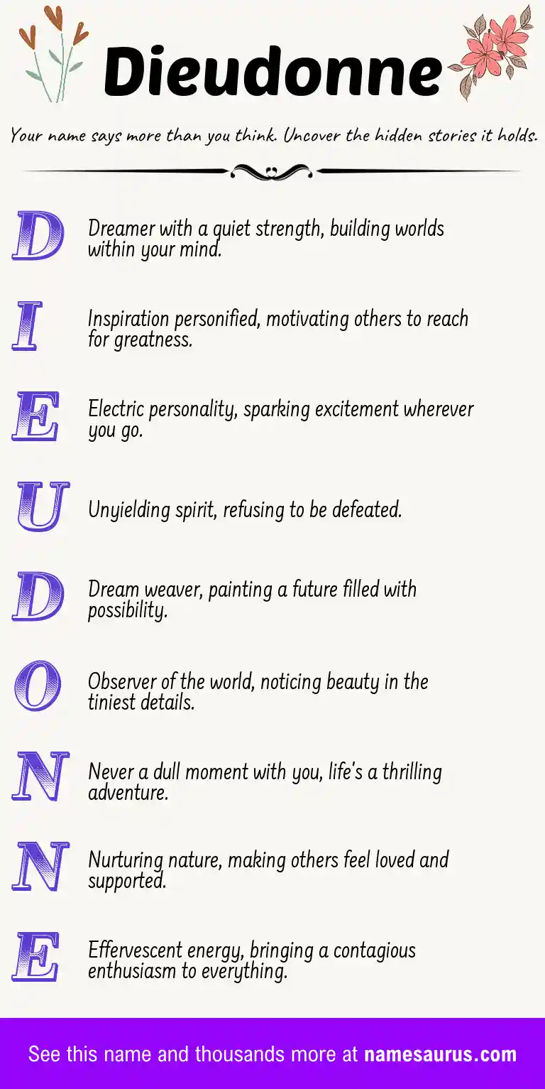 Acrostic poem about Dieudonne.