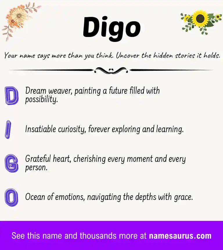 Acrostic poem about Digo.