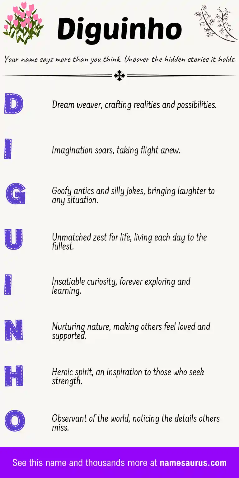 Acrostic poem about Diguinho.
