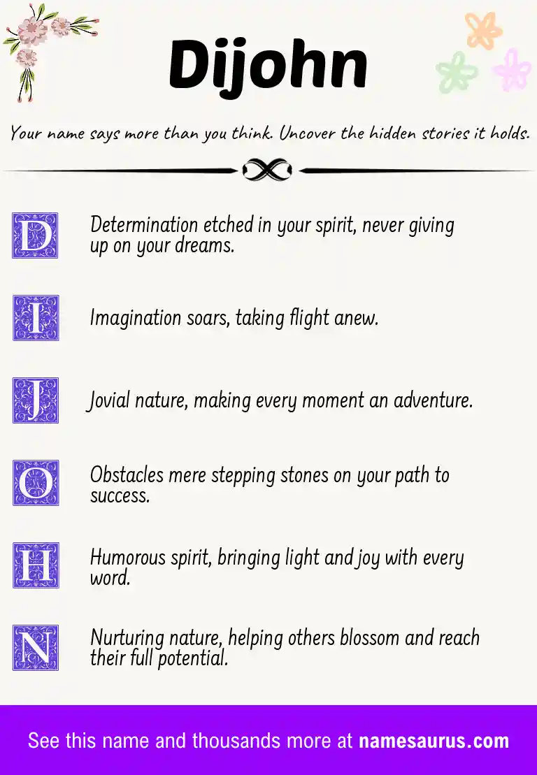 Acrostic poem about Dijohn.