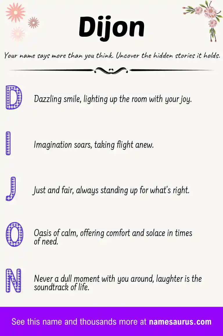 Acrostic poem about Dijon.