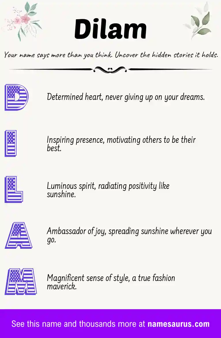 Acrostic poem about Dilam.