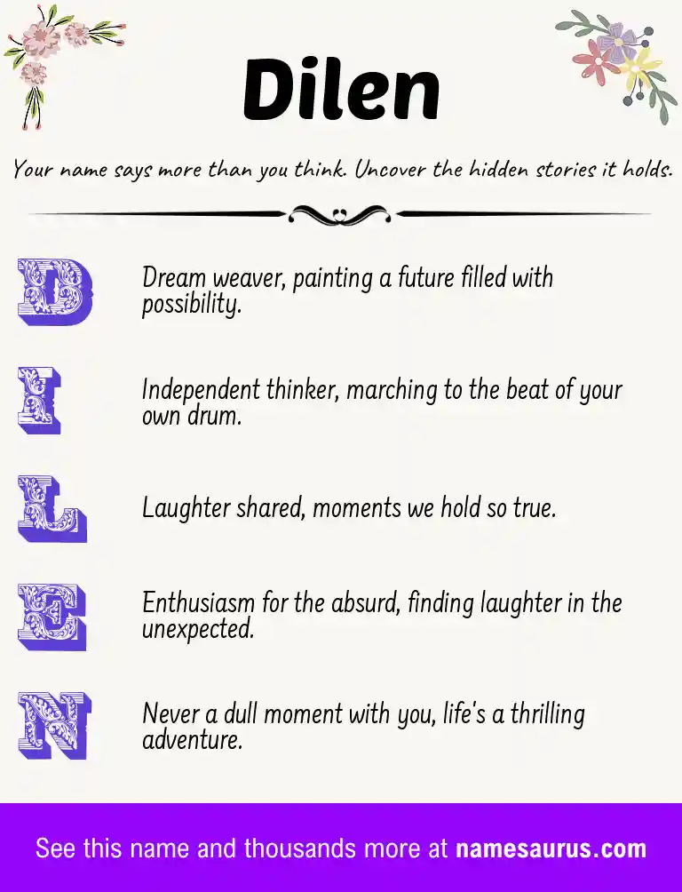 Acrostic poem about Dilen.
