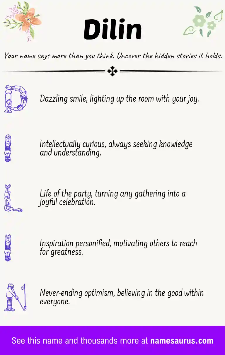 Acrostic poem about Dilin.