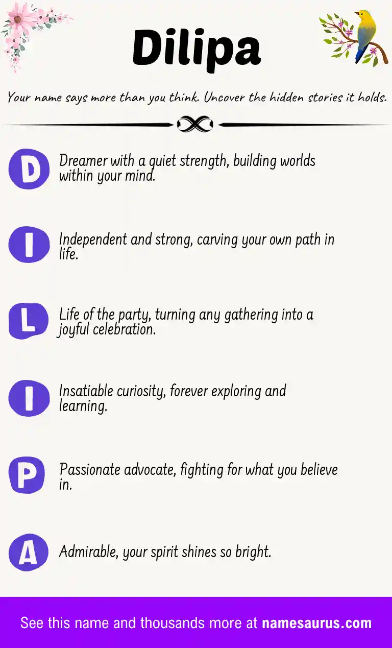 Acrostic poem about Dilipa.