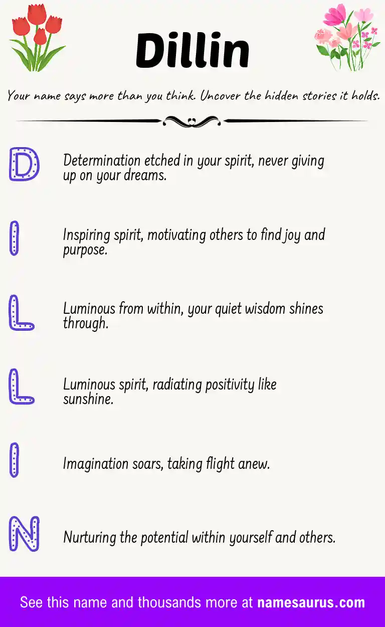 Acrostic poem about Dillin.