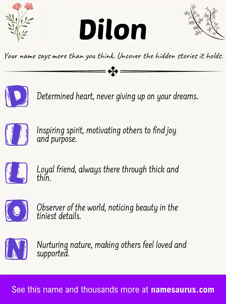Acrostic poem about Dilon.
