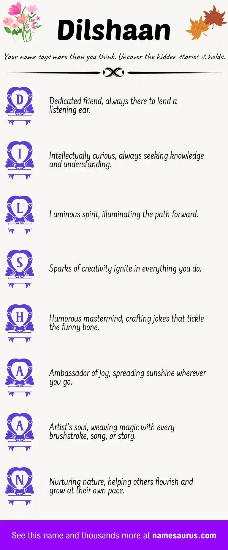 Acrostic poem about Dilshaan.