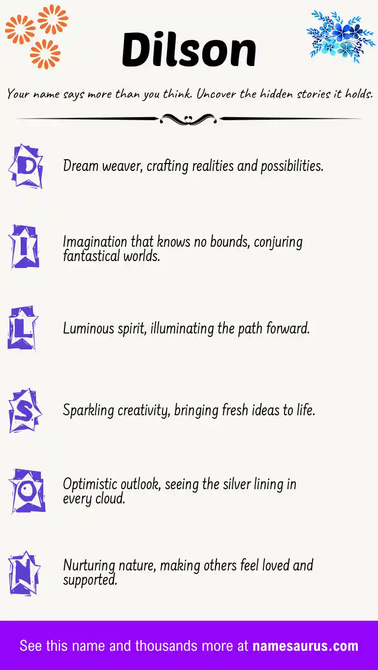 Acrostic poem about Dilson.
