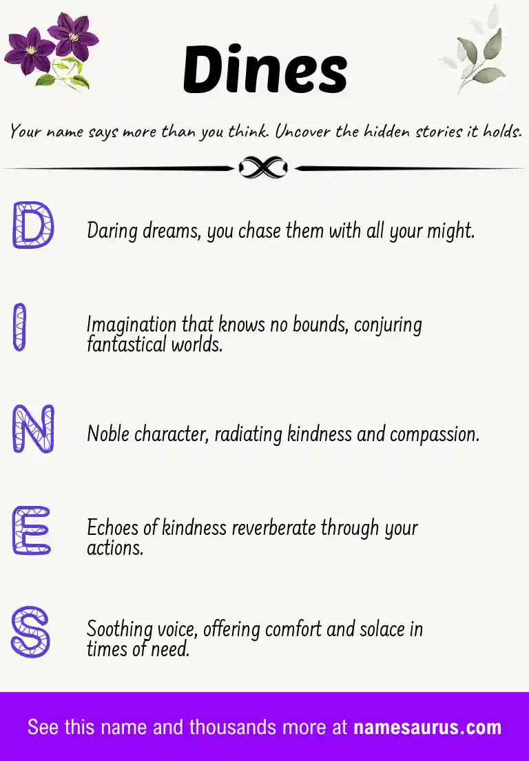 Acrostic poem about Dines.