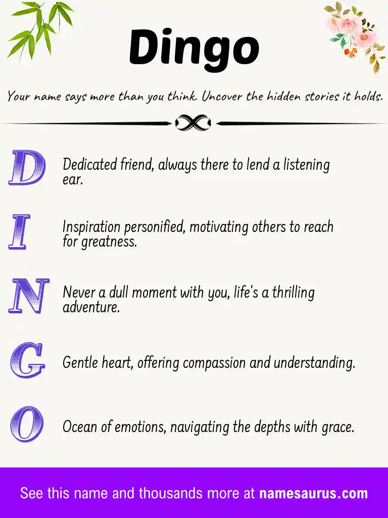 Acrostic poem about Dingo.