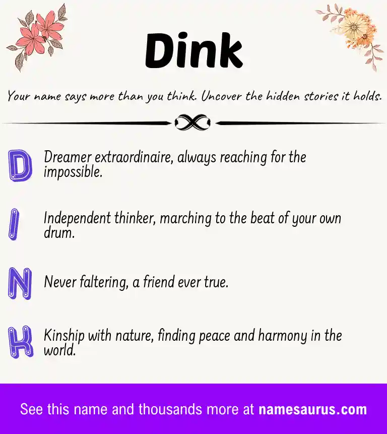 Acrostic poem about Dink.