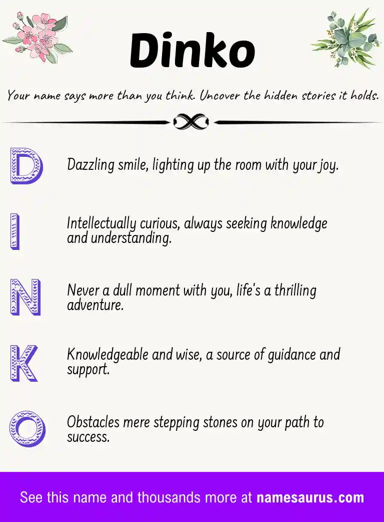 Acrostic poem about Dinko.