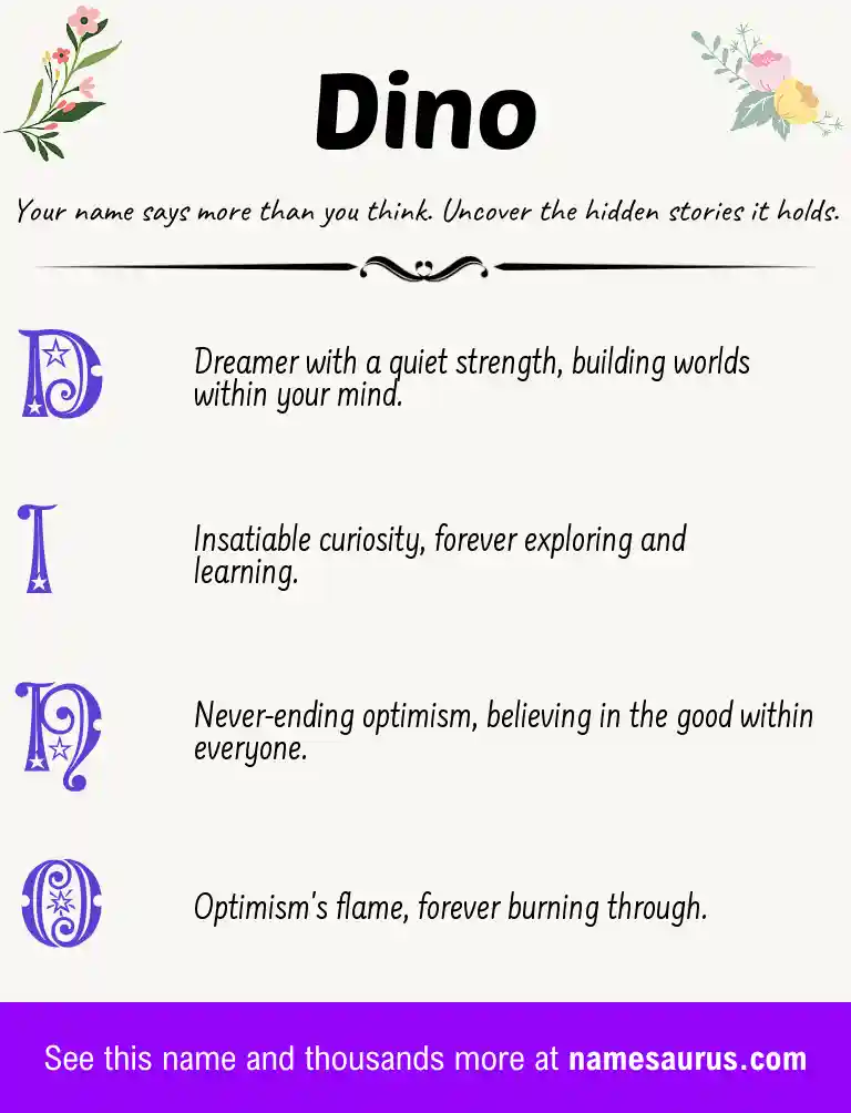 Acrostic poem about Dino.