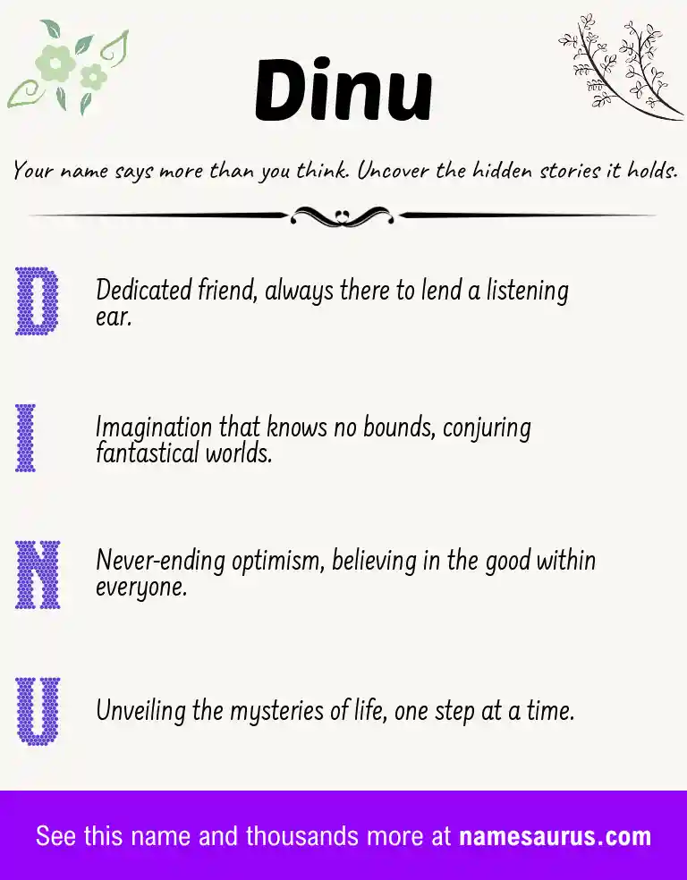 Acrostic poem about Dinu.