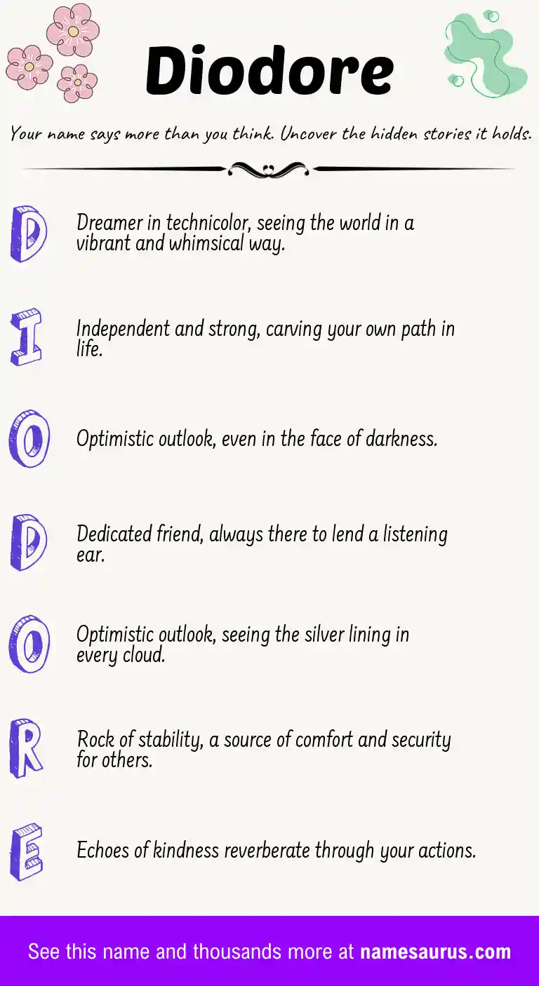 Acrostic poem about Diodore.