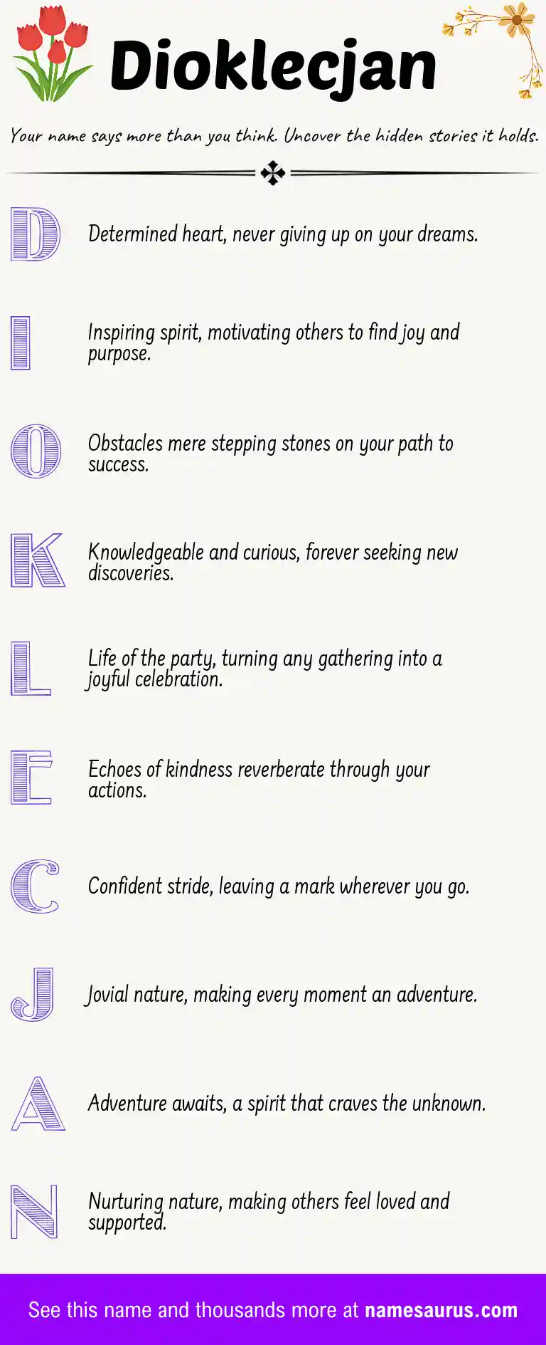 Acrostic poem about Dioklecjan.