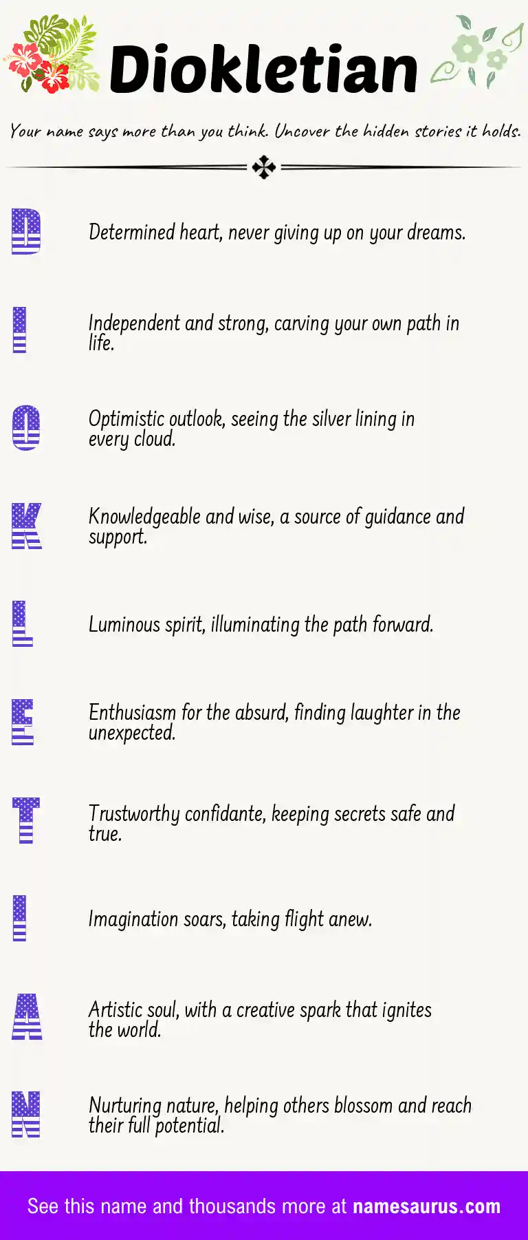 Acrostic poem about Diokletian.