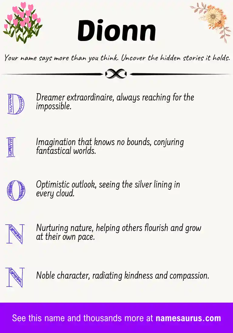 Acrostic poem about Dionn.