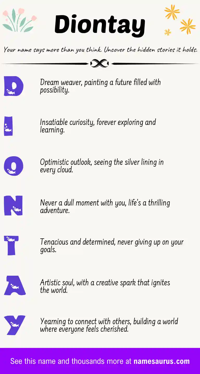Acrostic poem about Diontay.