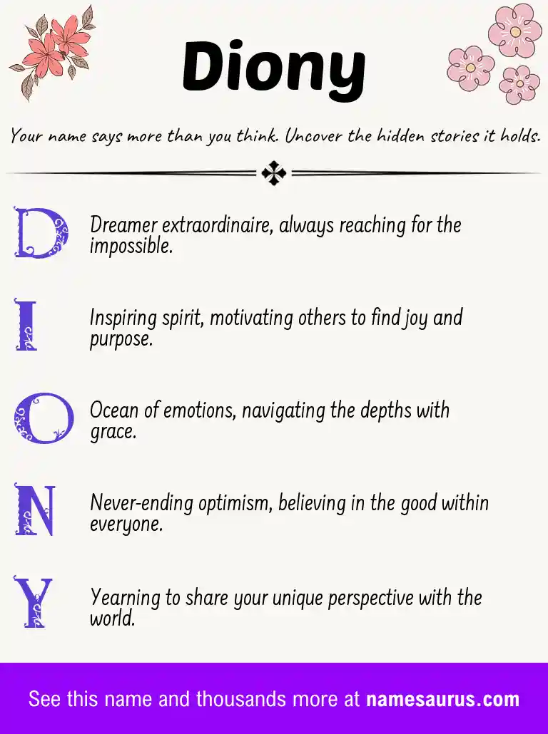 Acrostic poem about Diony.