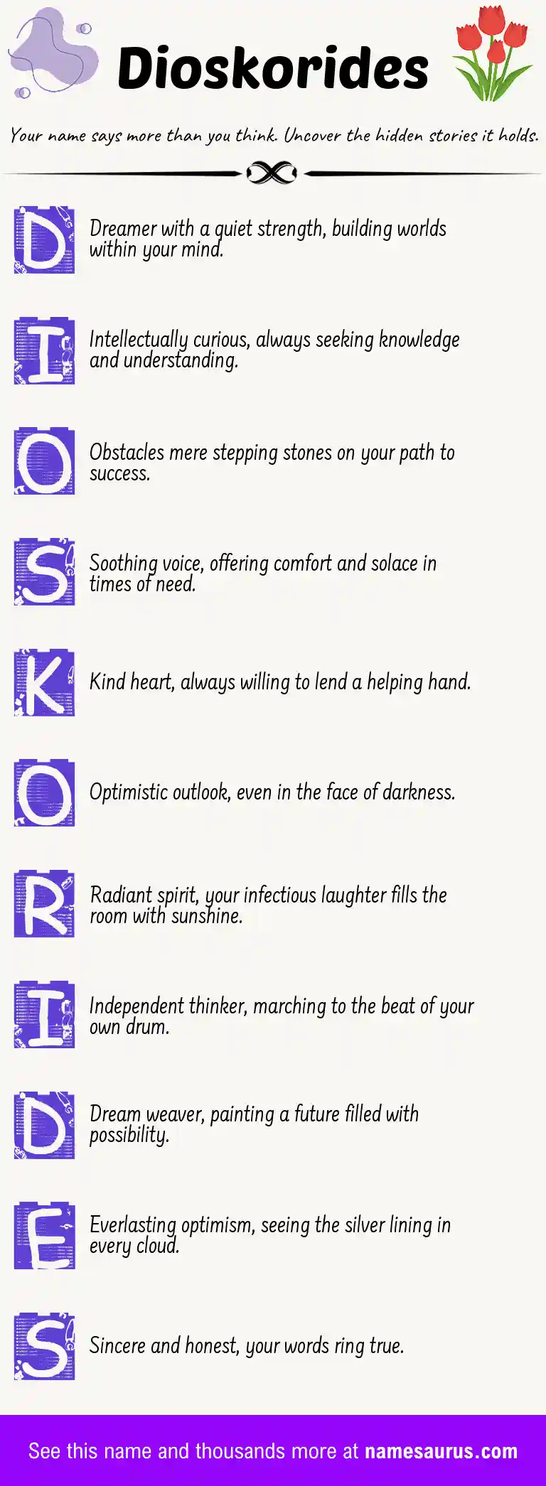 Acrostic poem about Dioskorides.