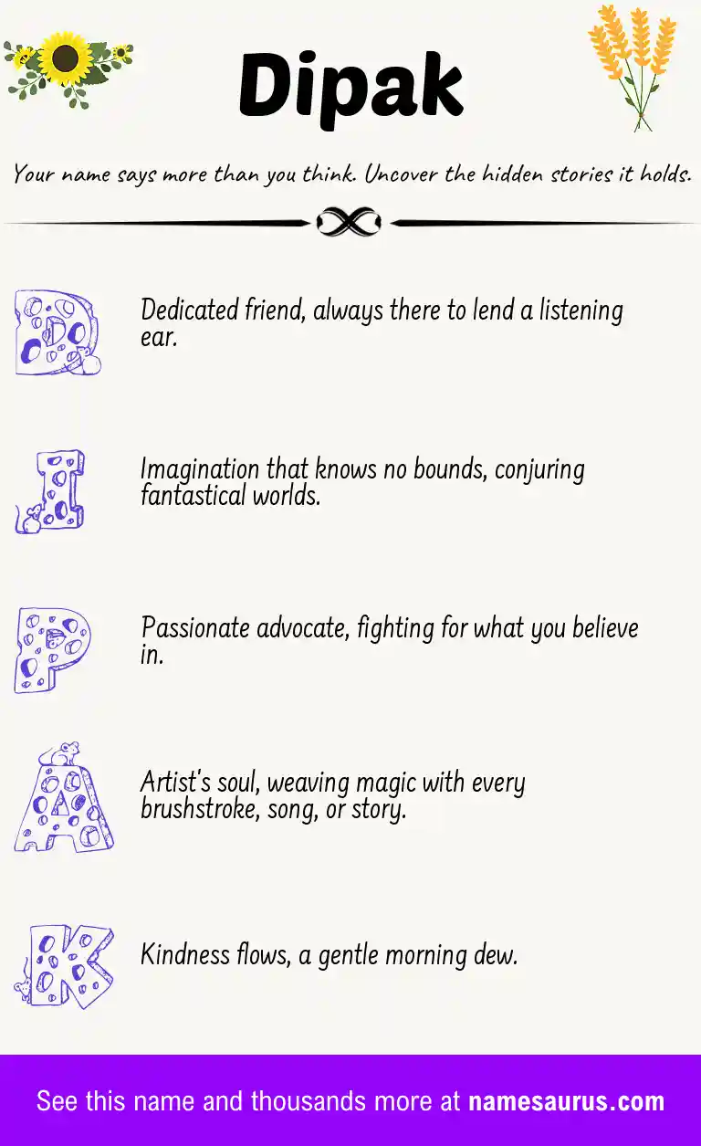 Acrostic poem about Dipak.