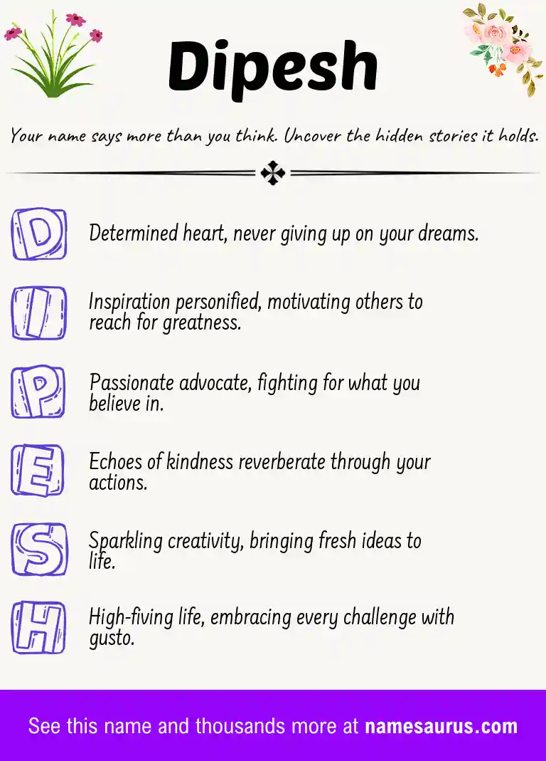 Acrostic poem about Dipesh.
